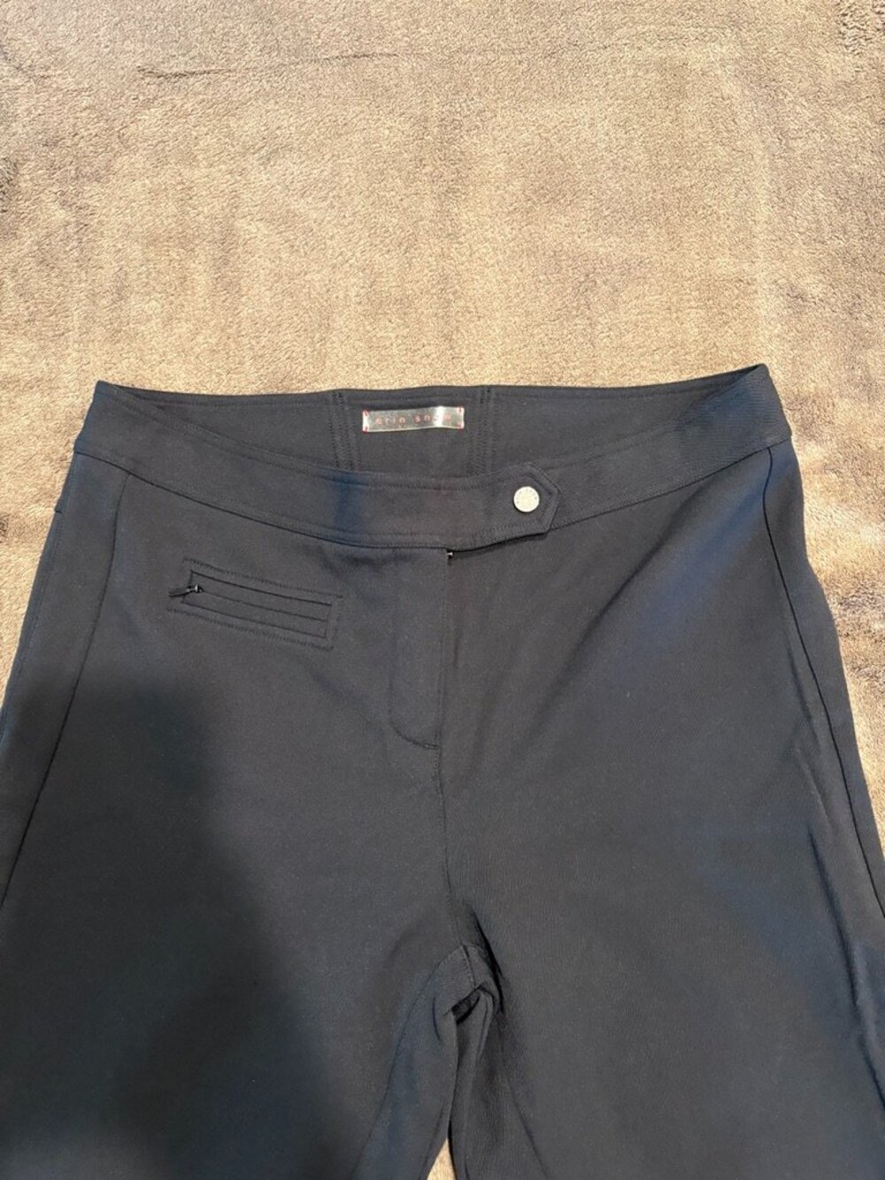 Erin Snow Luxury Softshell Stretch Ski Pants Black Bootleg Size 8 / 10 Water Rep